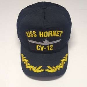 USS Hornet CV-12 Navy Cap - Black and Yellow